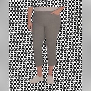 NEW Hilary Radley Smoothing Capri Pants Black and White Pattern with Side Slits
